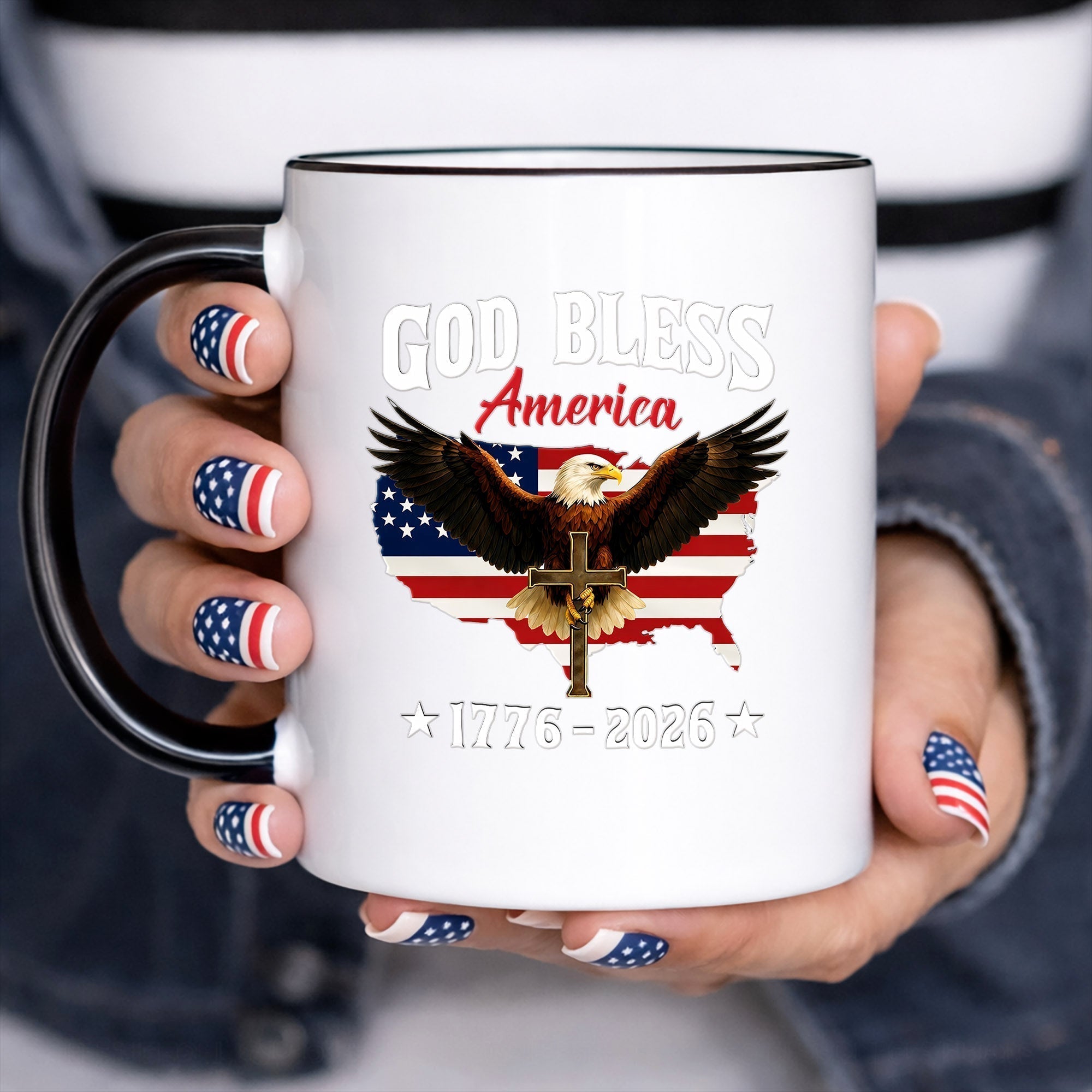 God Bless America 250th Anniversary Decal, Christian Eagle Patriotic Window Sticker
