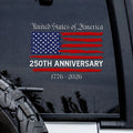 United States Of America 250th Anniversary Decal, Patriotic USA Car Sticker