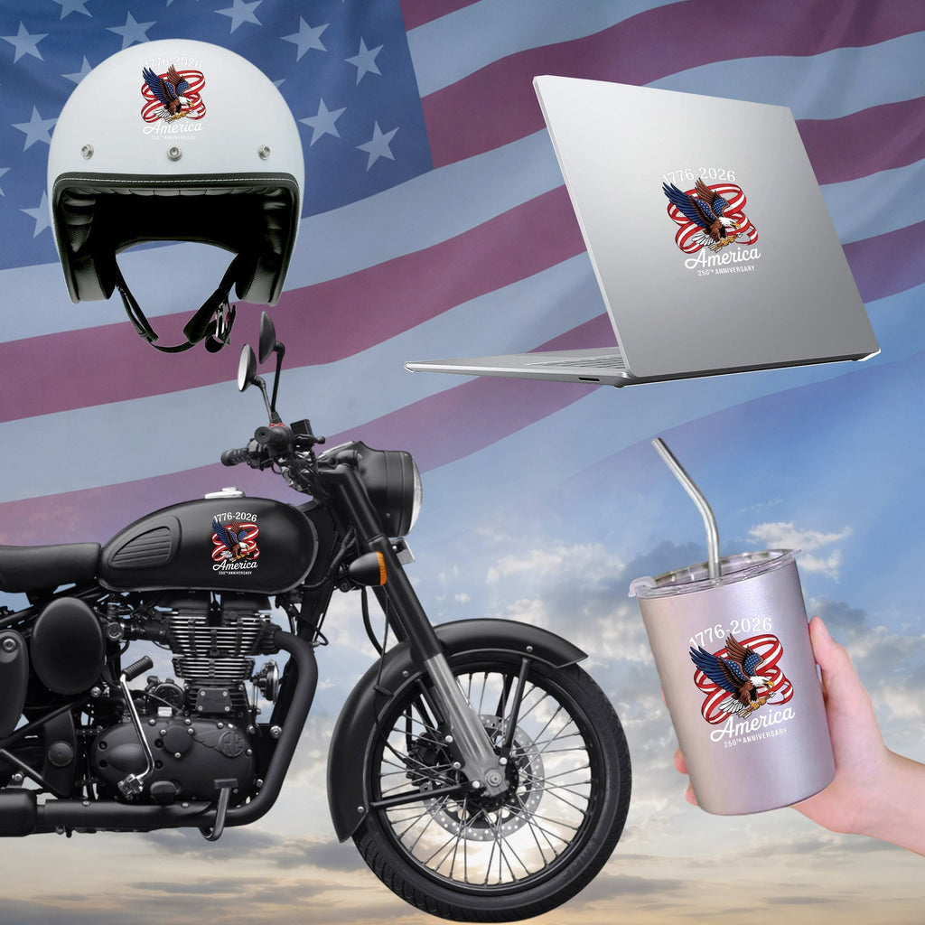 America 250th Anniversary Decal, Eagle Patriotic 1776 2026 Car Sticker