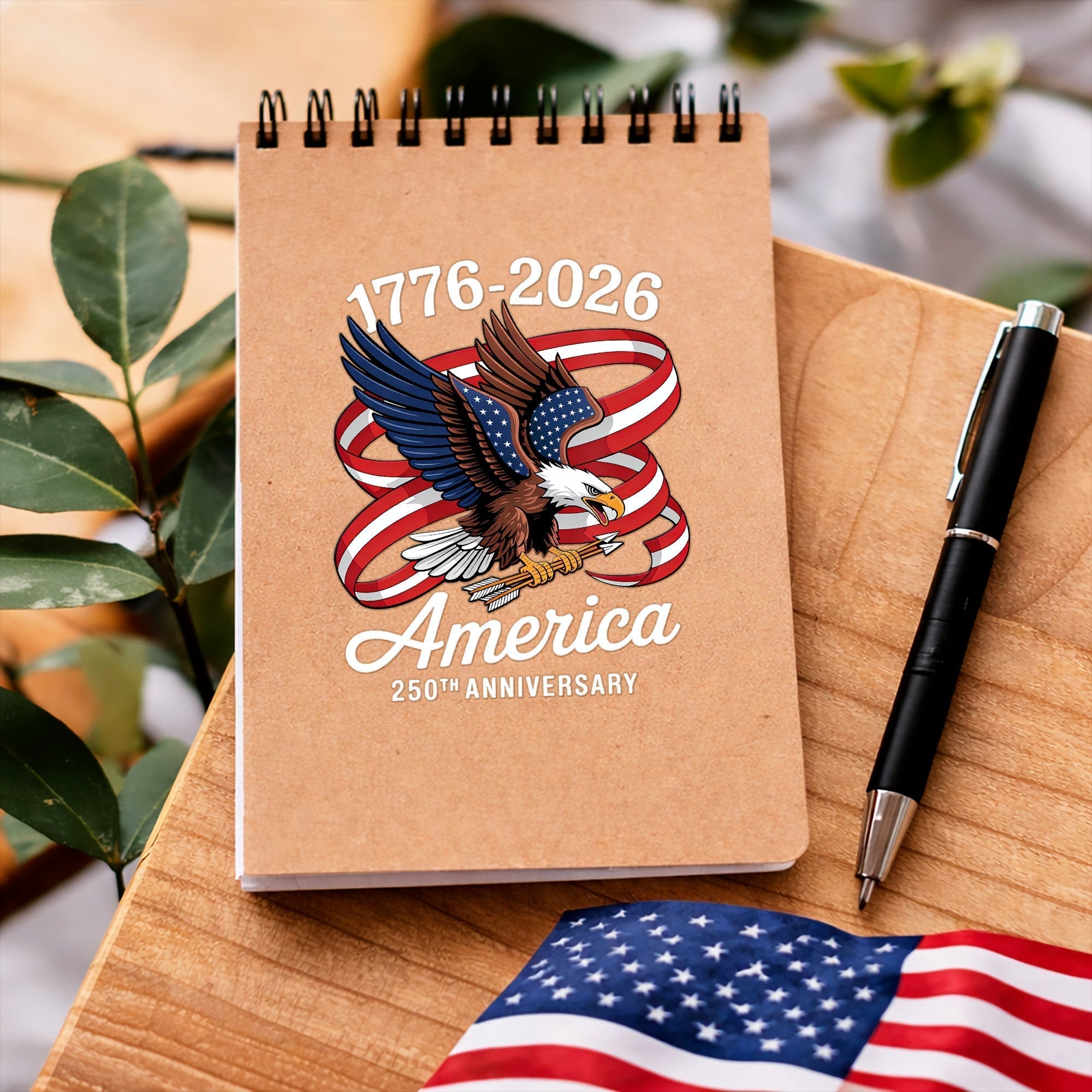 Autocollant 250e Anniversaire Amérique, Aigle Patriotique 1776 2026 pour Voiture