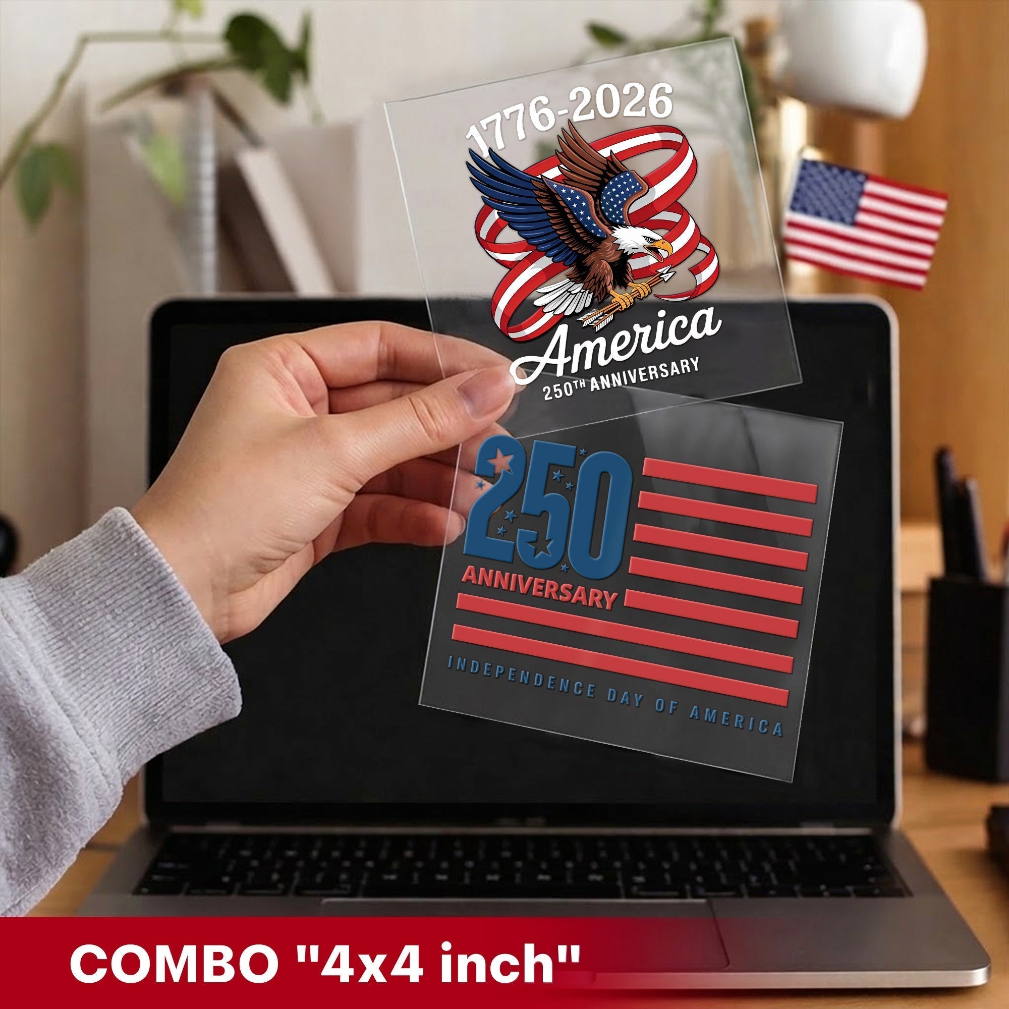 America 250th Anniversary Decal, Eagle Patriotic 1776 2026 Car Sticker