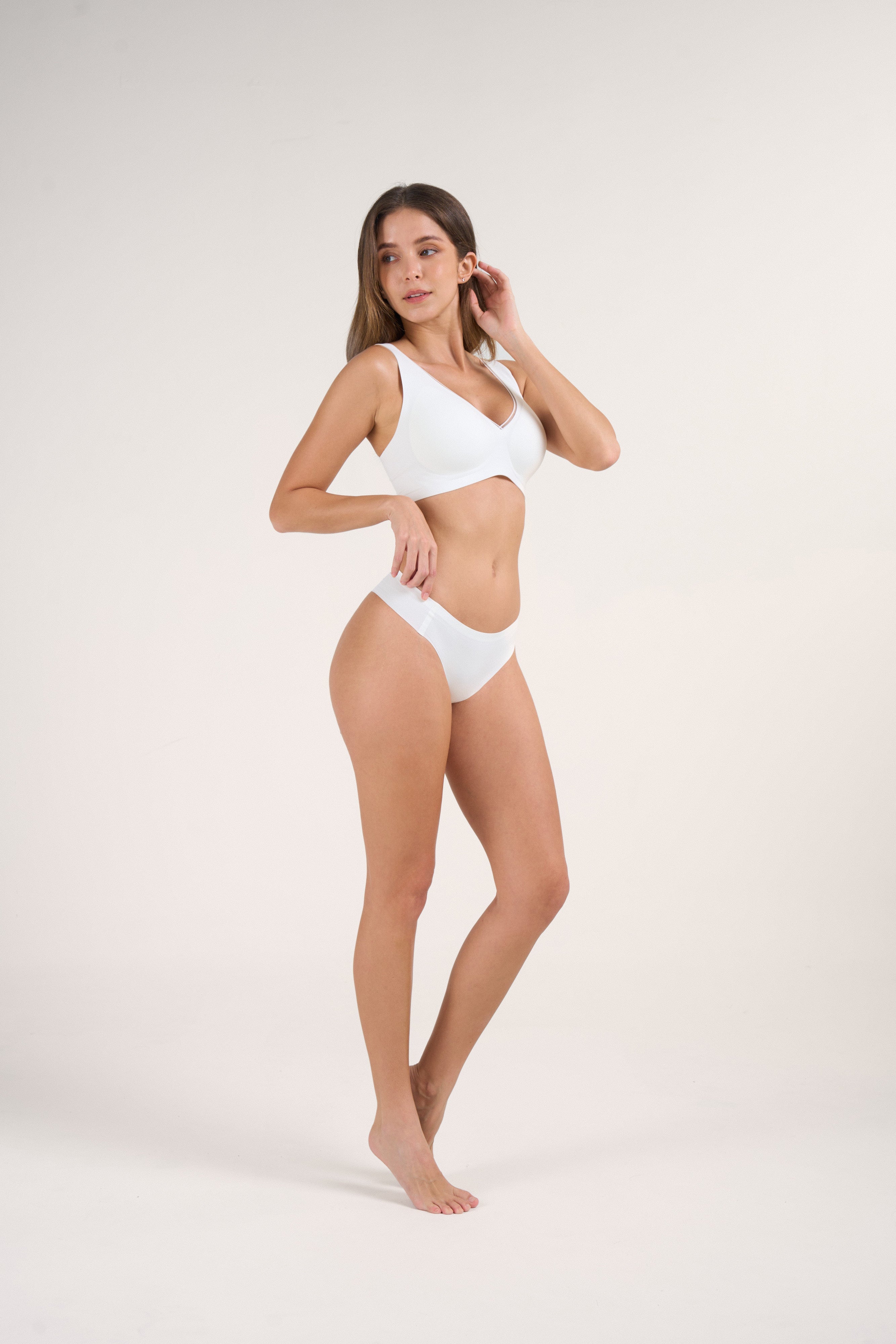 Deep V Push-Up Nahtloser bügelloser Jelly-BH mit Netzstoff