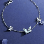 Parure Collier et Bracelet Breloque Papillon Lumineux