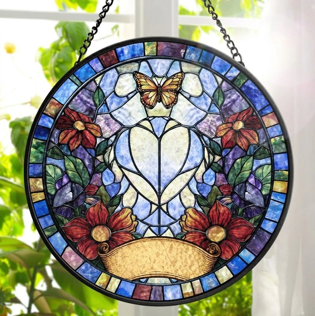 Individuelles Tierportrait im Buntglas-Stil – Geschenk für Tierliebhaber – Personalisierter Fensterhänger Sonnenfänger