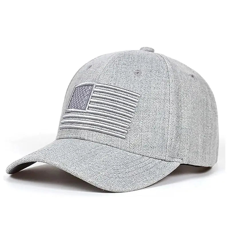 Casquette de baseball brodée drapeau américain - Chapeau en coton ajustable