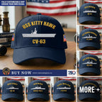 Personalisierte US Navy Schiffe Bestickte Kappe, Mütze für US-Veteranen, Geschenke zum Vatertag, Veteranentag
