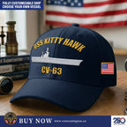 Personalisierte US Navy Schiffe Bestickte Kappe, Mütze für US-Veteranen, Geschenke zum Vatertag, Veteranentag
