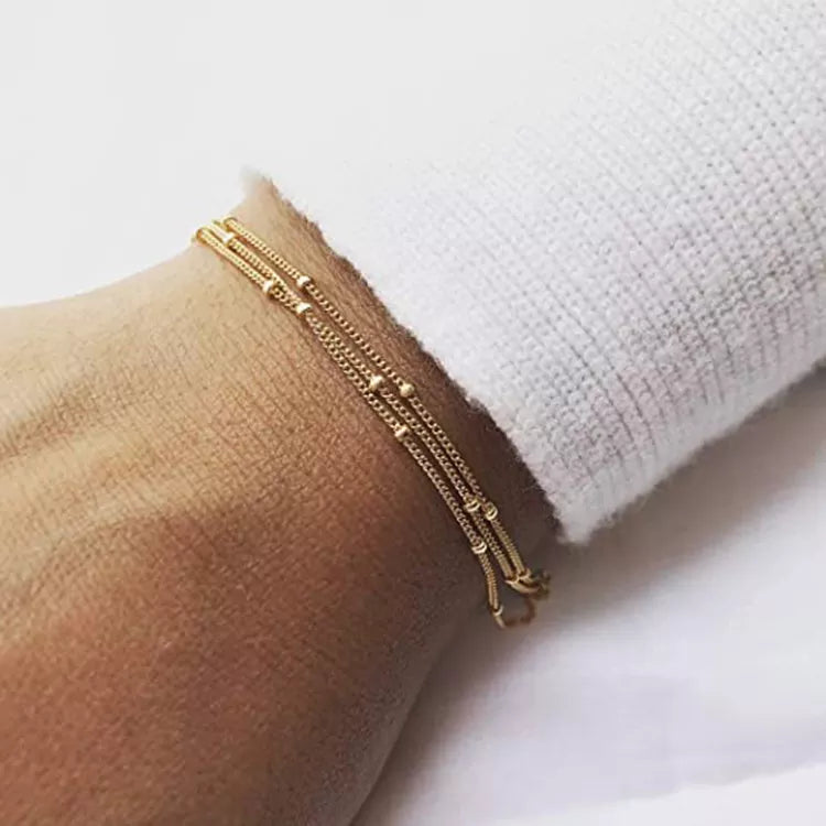 Dreilagiges Satellitenkettenarmband