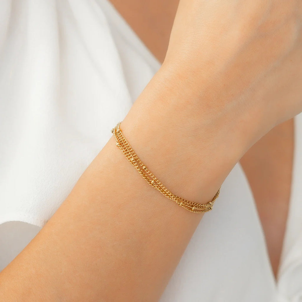 Dreilagiges Satellitenkettenarmband