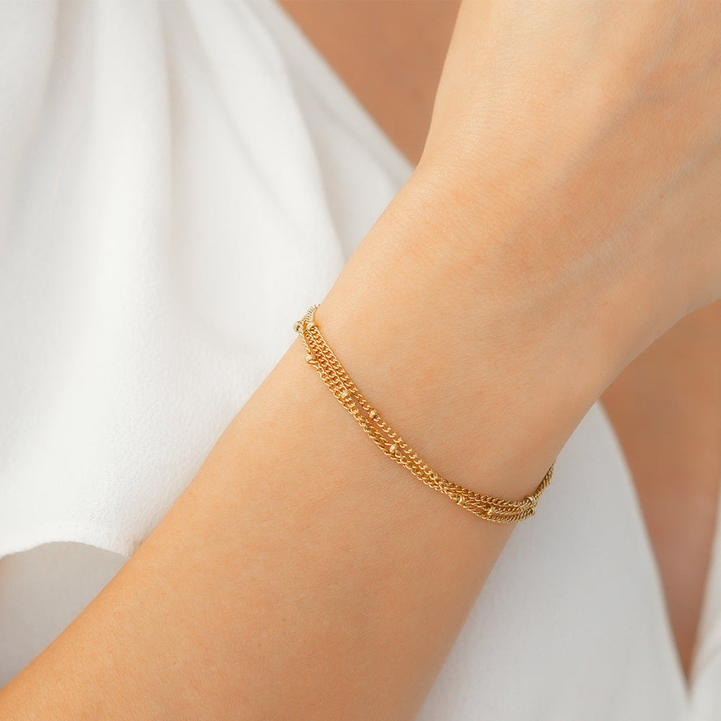 Dreilagiges Satellitenkettenarmband