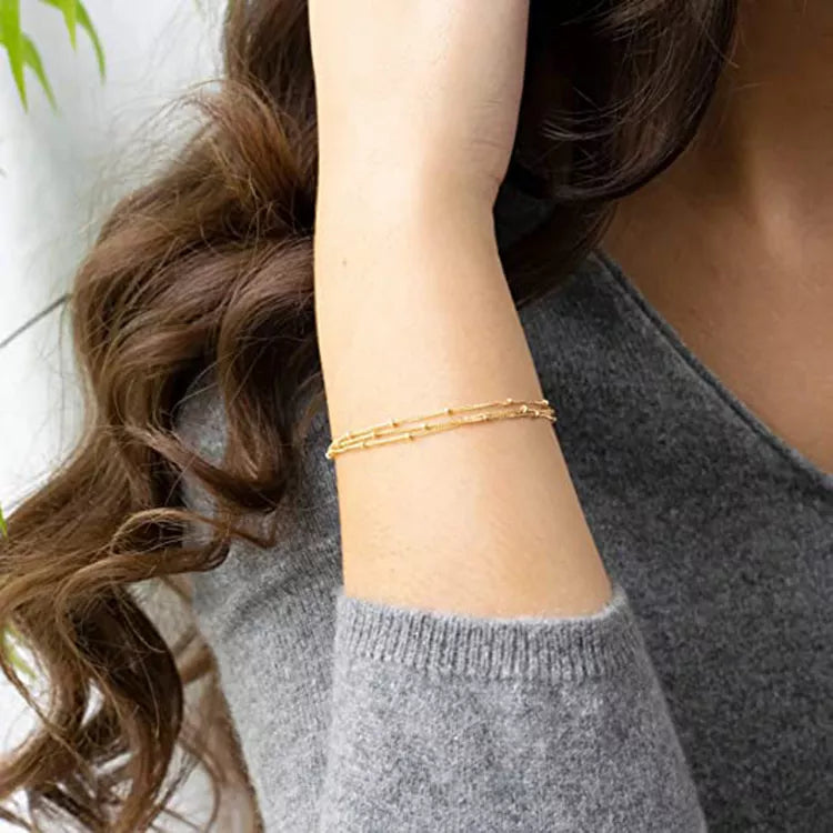 Dreilagiges Satellitenkettenarmband