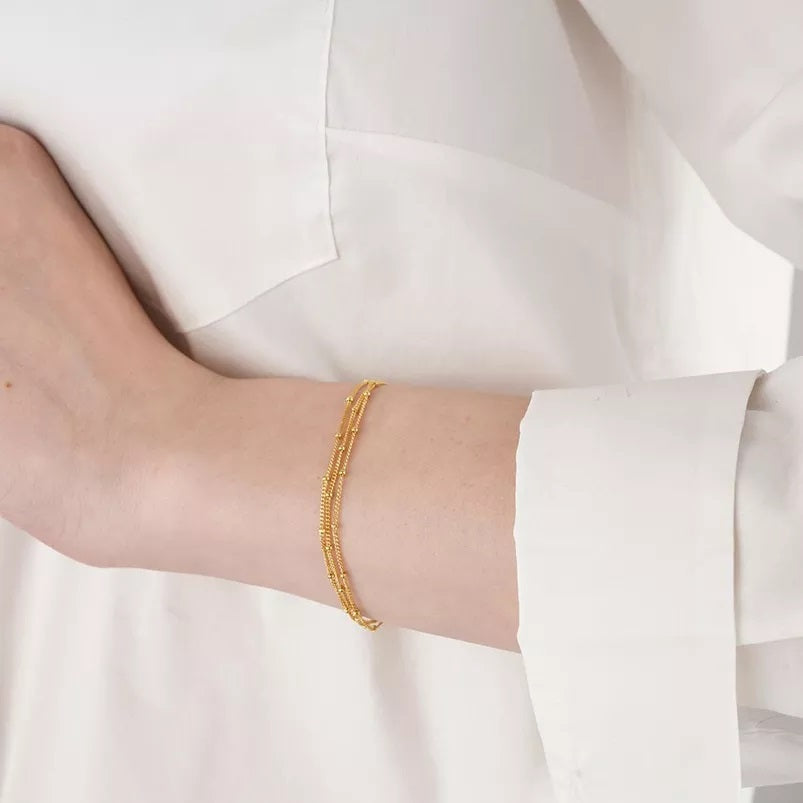 Dreilagiges Satellitenkettenarmband