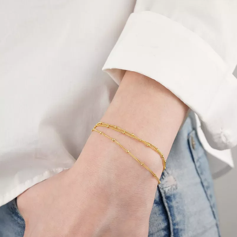 Dreilagiges Satellitenkettenarmband