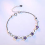 Crystal Floral Infinity Bracelet