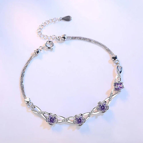 Bracelet infini floral en cristal