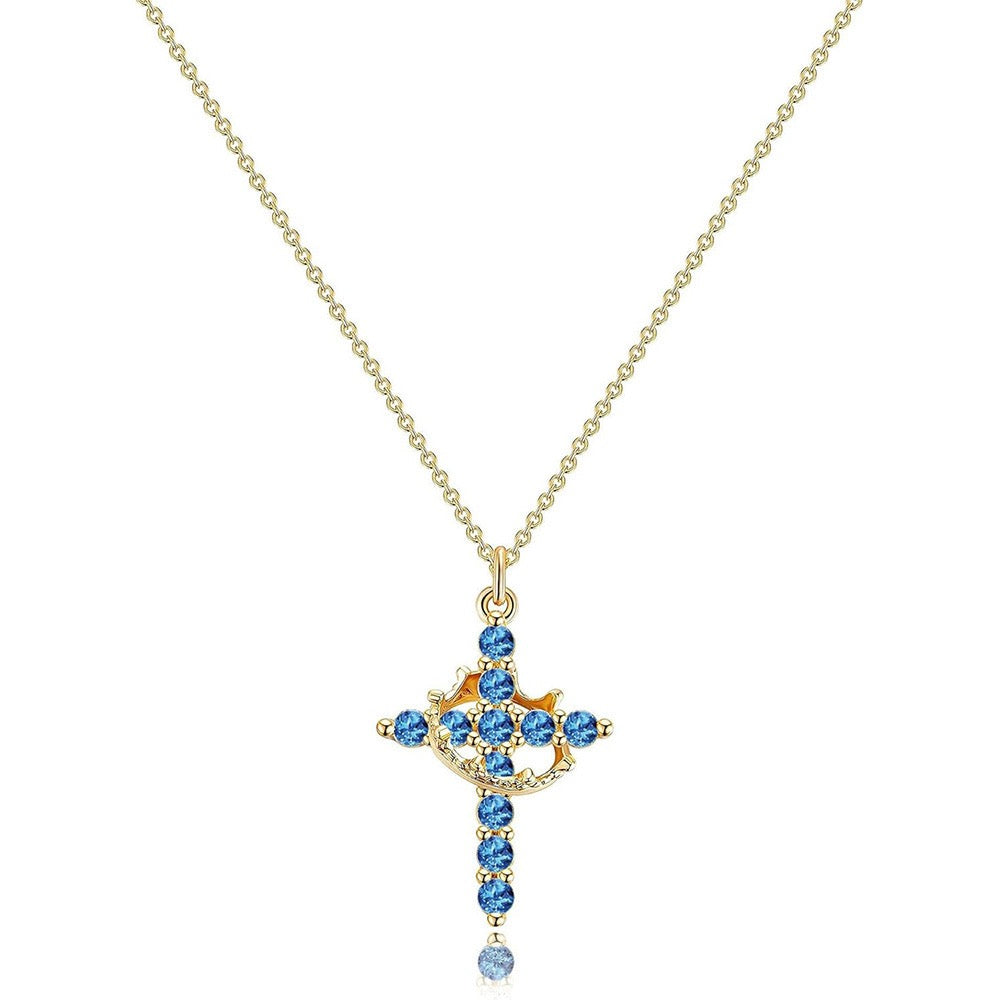 Le collier croix et couronne éternel