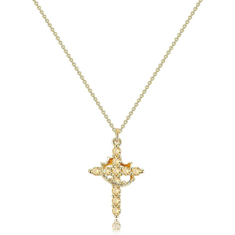 Le collier croix et couronne éternel