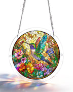 Acrylic Jigsaw Puzzle Suncatcher - Hummingbird Bloom