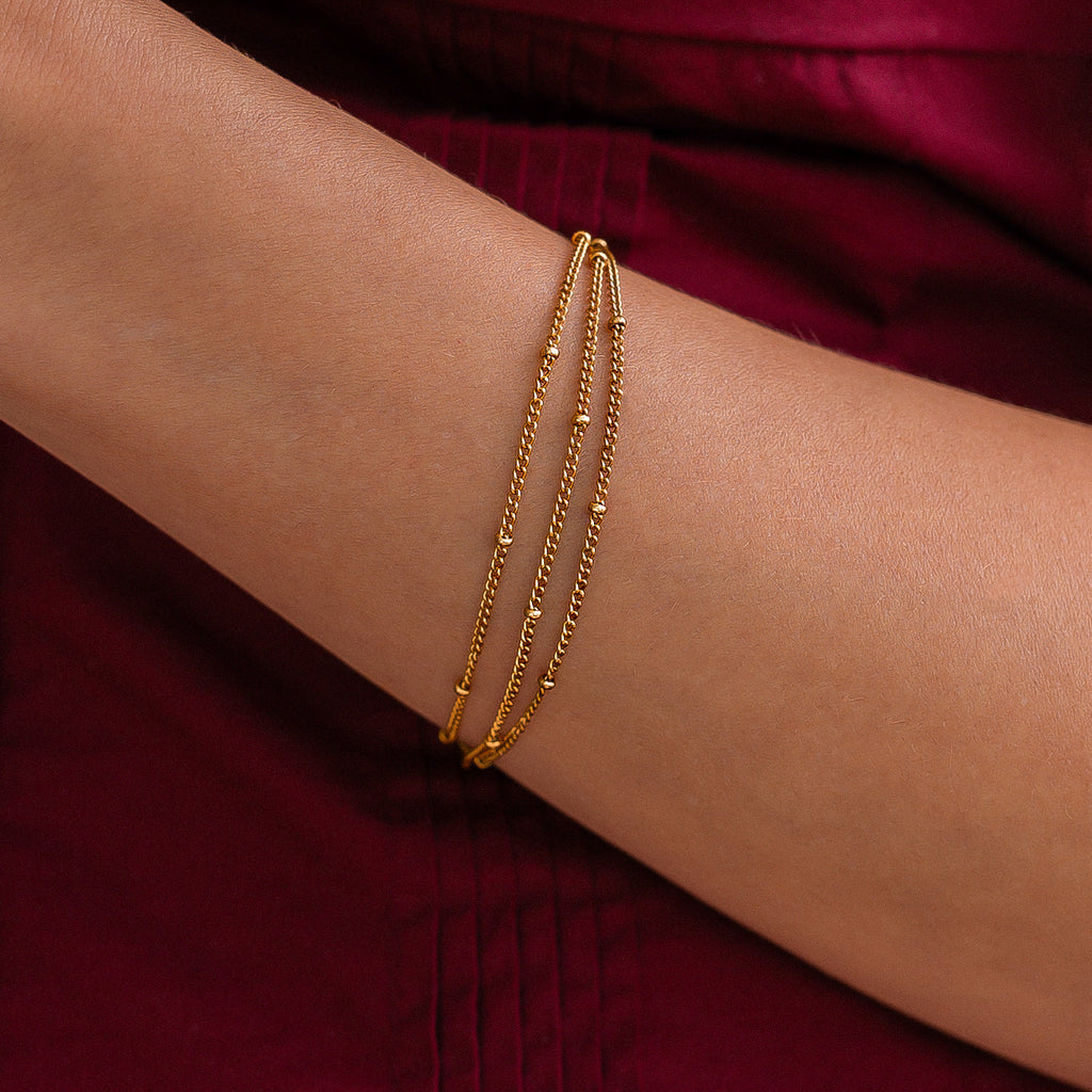 Dreilagiges Satellitenkettenarmband