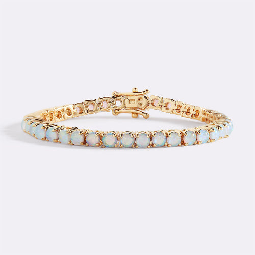 Bracelet de tennis opale bleue