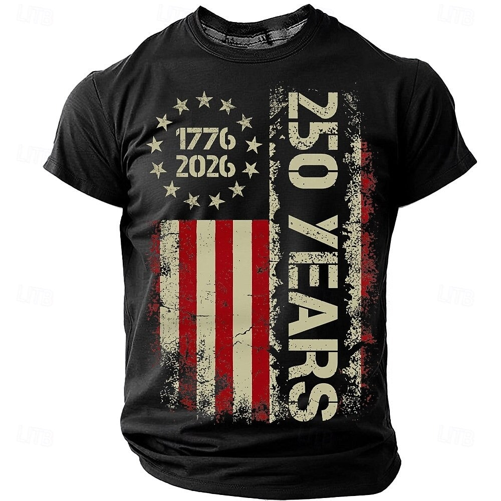 Herren T-Shirt zum 250. Jahrestag der USA, Kurzarm