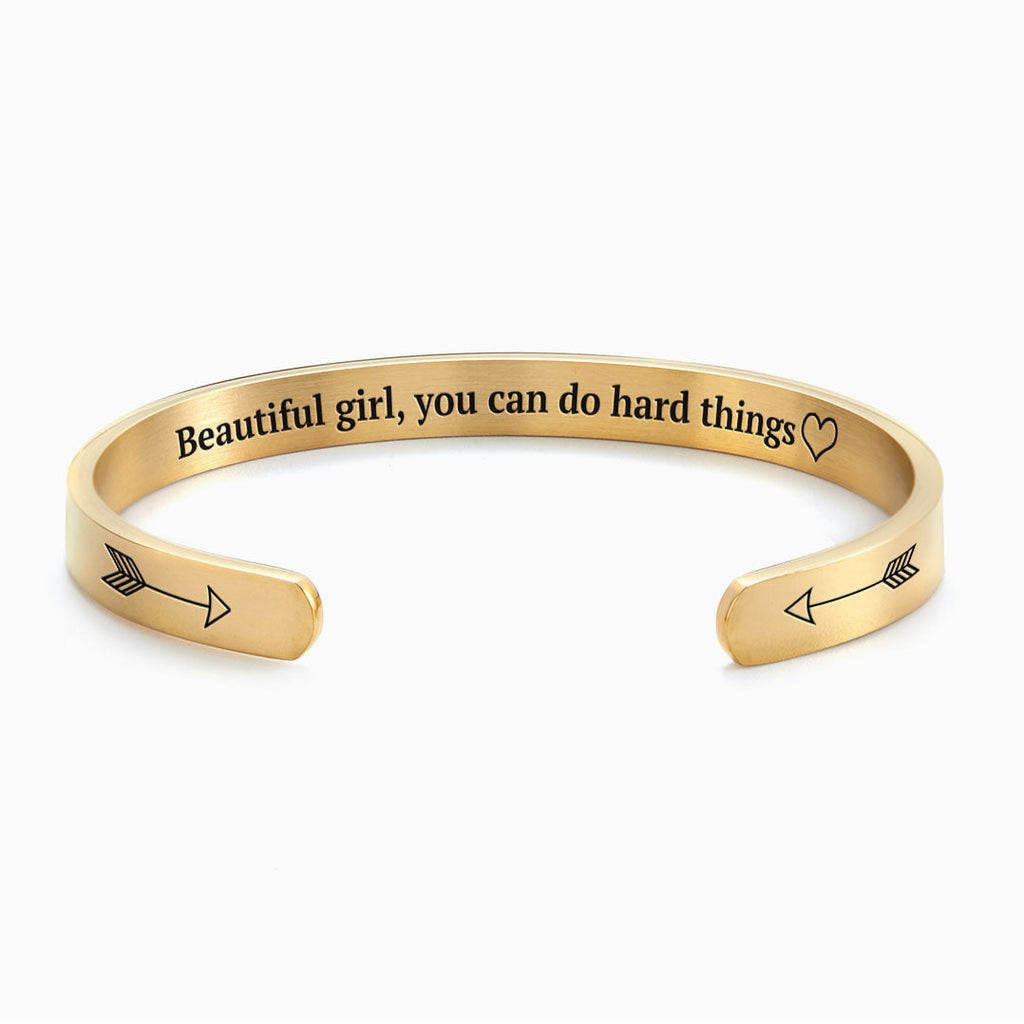 Schönes Mädchen, du schaffst schwere Dinge Manschettenarmband