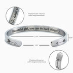 Schönes Mädchen, du schaffst schwere Dinge Manschettenarmband