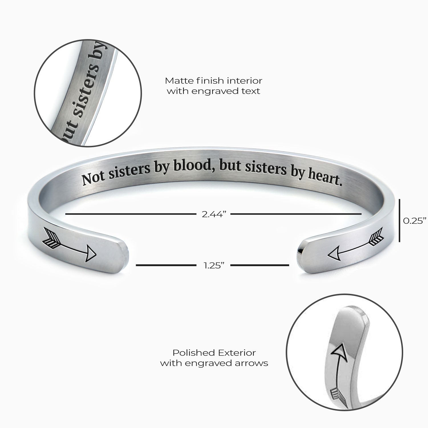 Nicht Schwestern durch Blut, aber Schwestern durch Herz Manschettenarmband