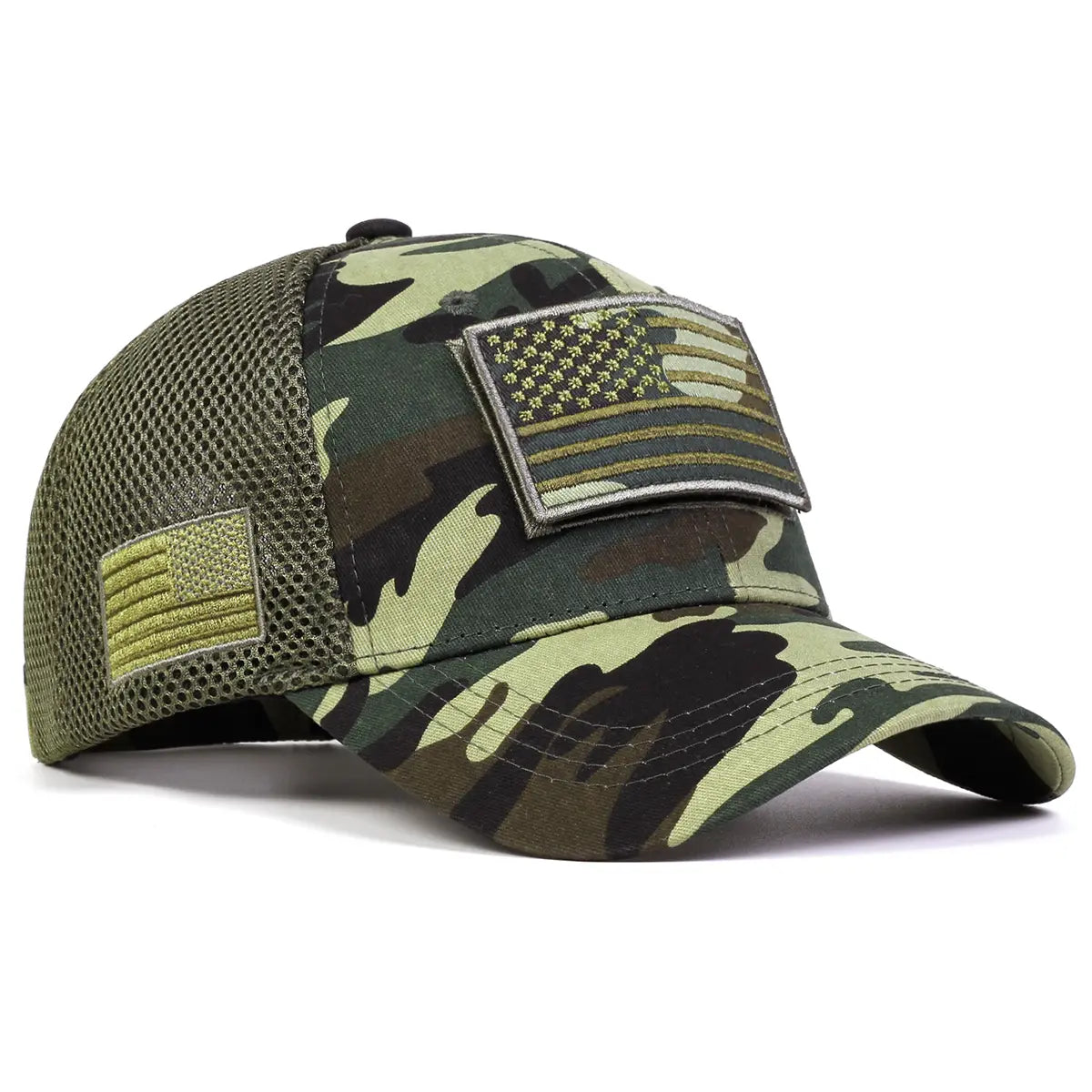Casquette de baseball brodée drapeau américain - Chapeau en coton ajustable