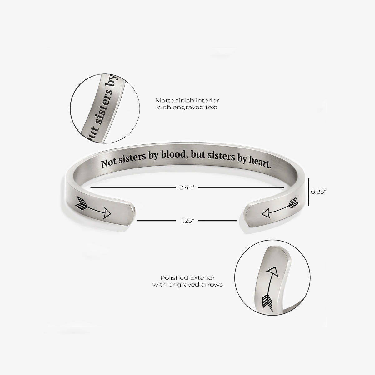 Nicht Schwestern durch Blut, aber Schwestern durch Herz Manschettenarmband