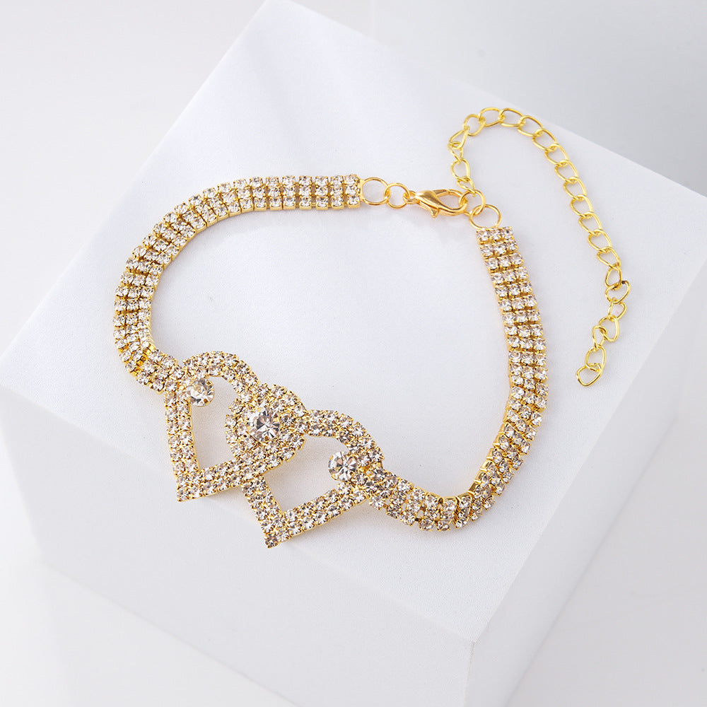 Gold Herz X Herz Fußkettchen