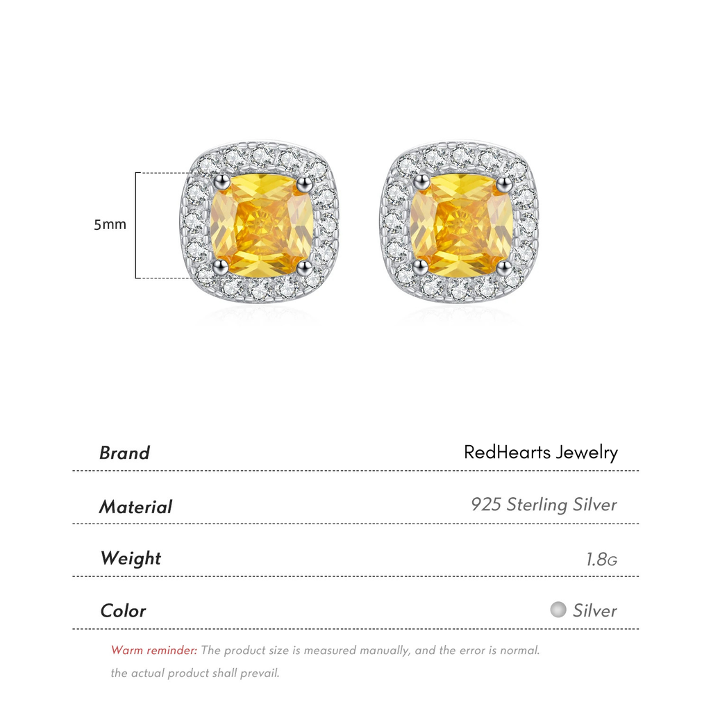 Yellow Sparkle Cubic Zirconia Earrings