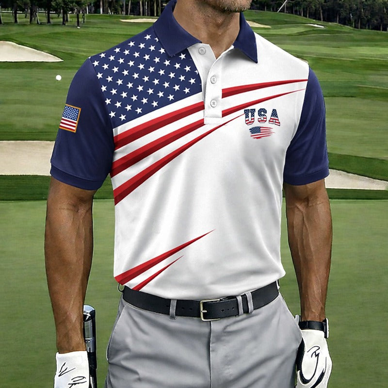 RedWhiteAndBlue  - Men's America 250th Anniversary Polo Shirt