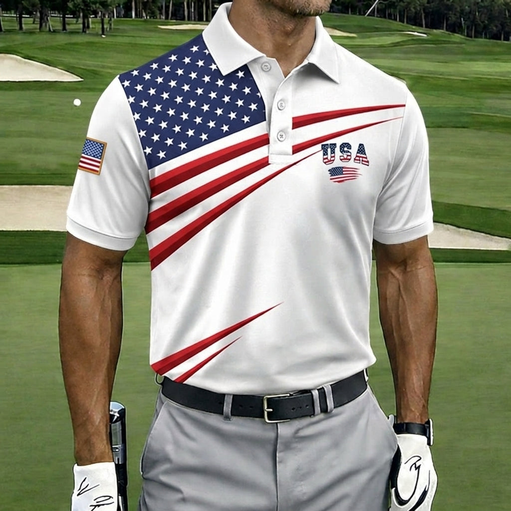 RedWhiteAndBlue  - Men's America 250th Anniversary Polo Shirt