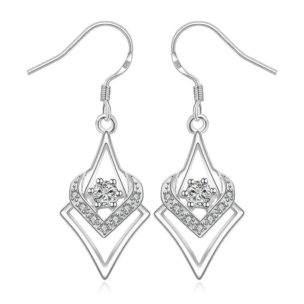 Boucles d'oreilles en topaze blanche et argent sterling
