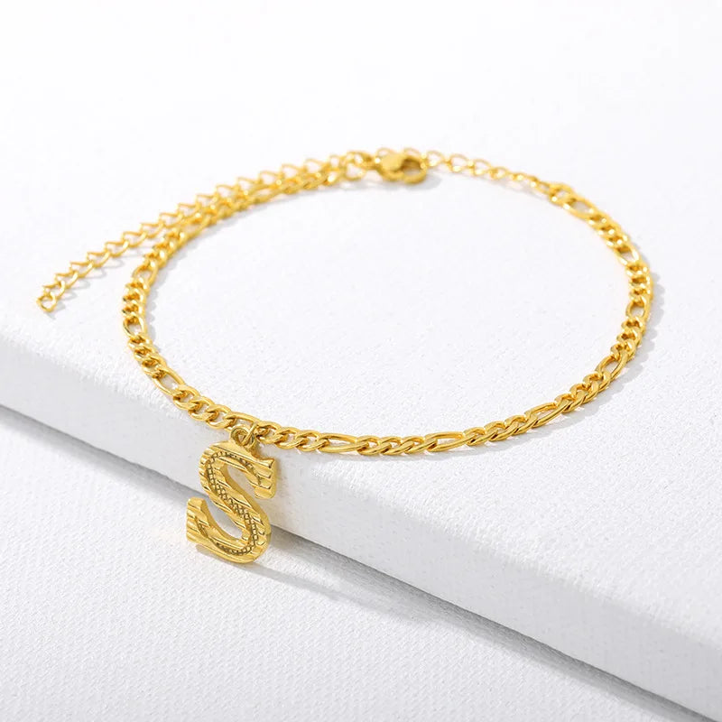 Goldene kubanische Gliederkette Fußkettchen