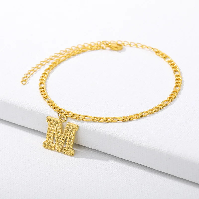 Goldene kubanische Gliederkette Fußkettchen