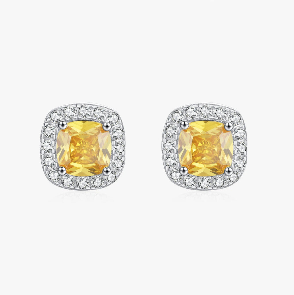 Yellow Sparkle Cubic Zirconia Earrings