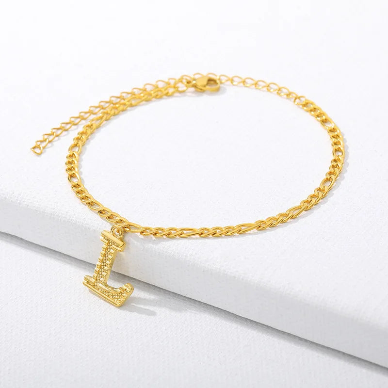 Goldene kubanische Gliederkette Fußkettchen