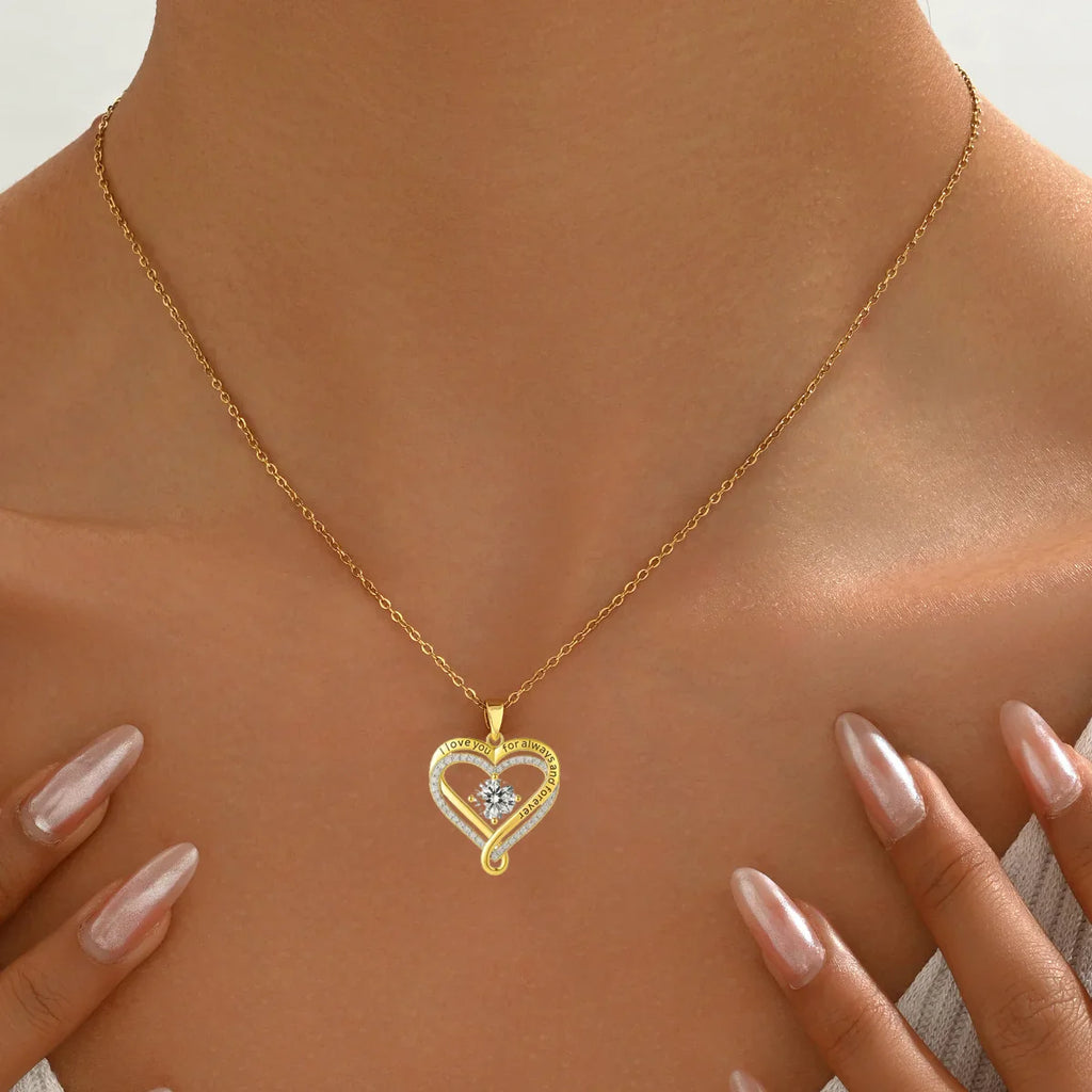 To My Wife From Husband Heart X Heart Necklace