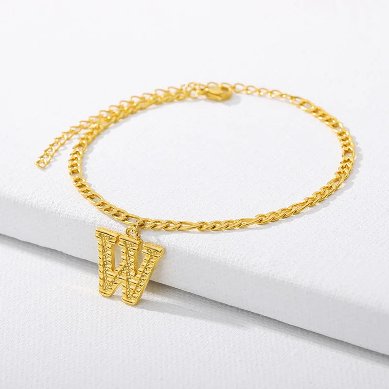 Goldene kubanische Gliederkette Fußkettchen