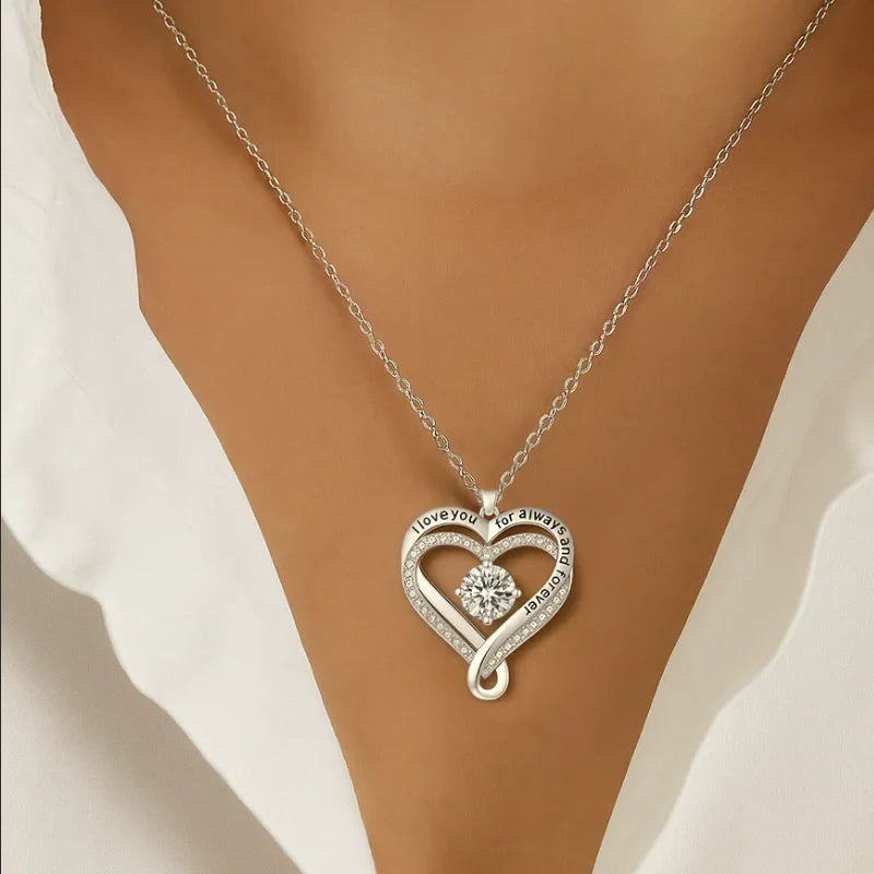 To My Wife From Husband Heart X Heart Necklace