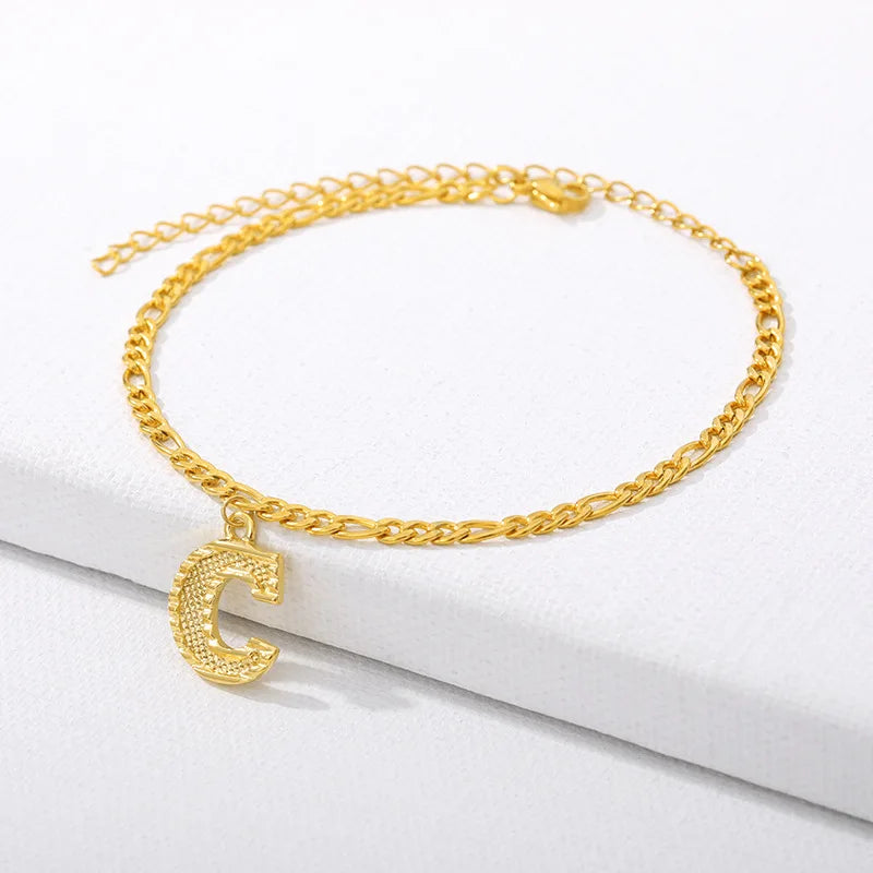 Goldene kubanische Gliederkette Fußkettchen