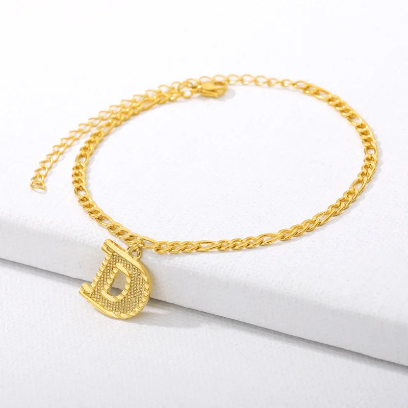 Goldene kubanische Gliederkette Fußkettchen