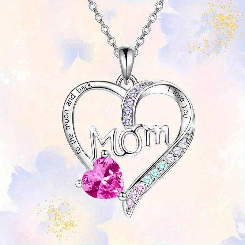 Ich liebe dich Mama Herz Halskette - Mamas Geburtstag - Muttertag