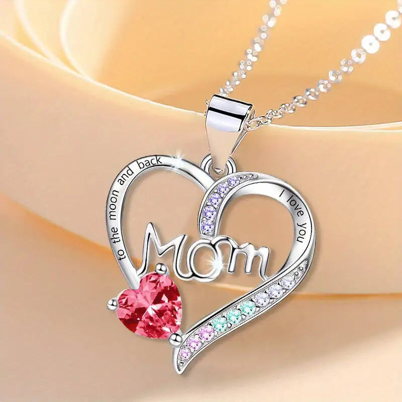 Ich liebe dich Mama Herz Halskette - Mamas Geburtstag - Muttertag