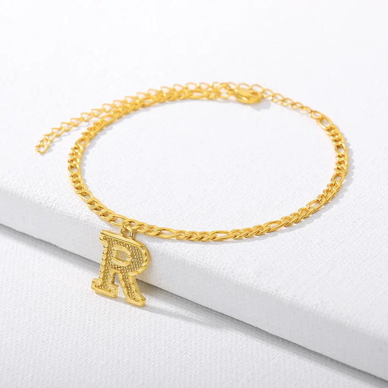 Goldene kubanische Gliederkette Fußkettchen