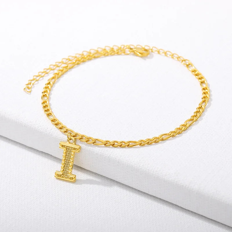 Goldene kubanische Gliederkette Fußkettchen