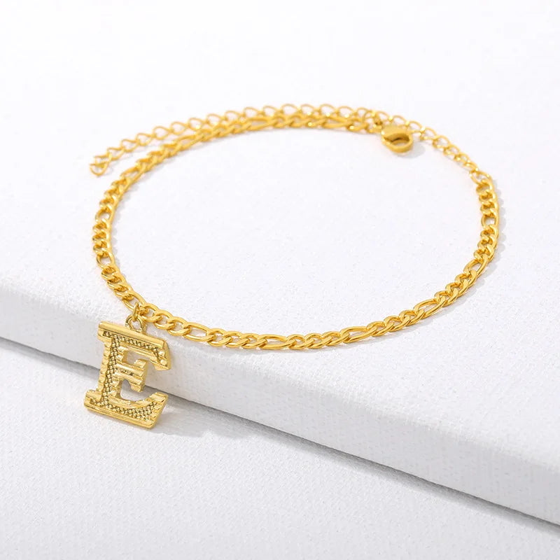 Goldene kubanische Gliederkette Fußkettchen