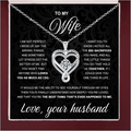 To My Wife From Husband Heart X Heart Necklace